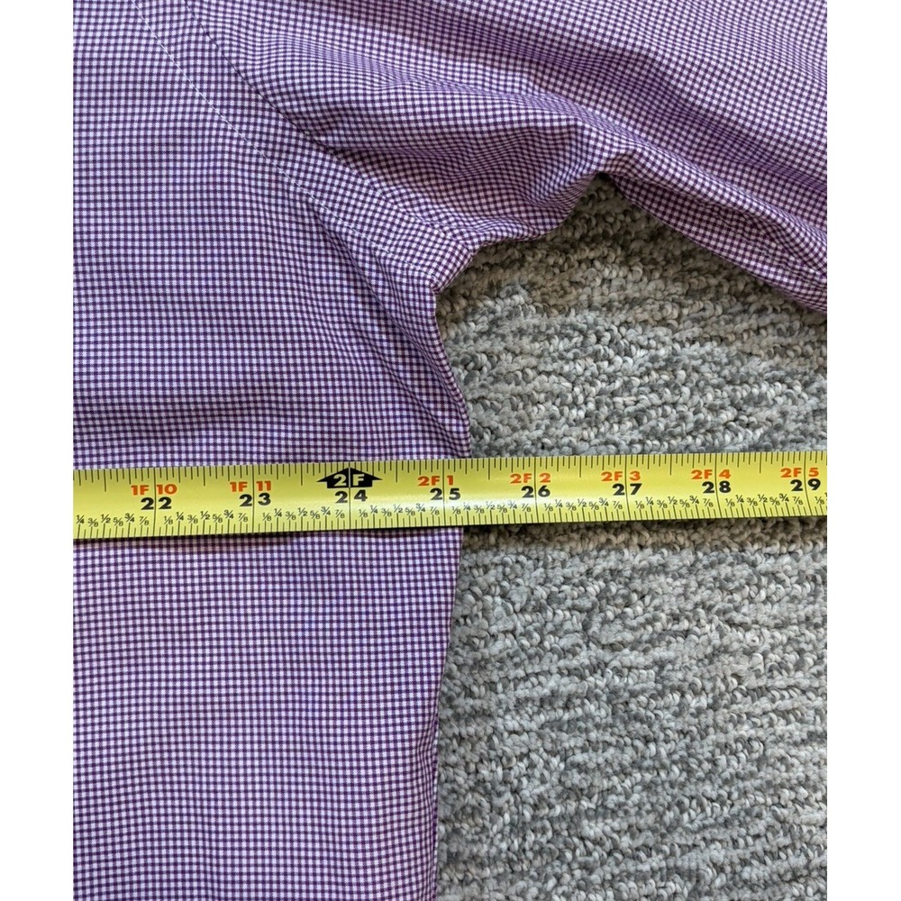Polo Ralph Lauren Shirt Men 16.5 32/33 (Large) Purple‎ Gingham Check Stretch - Picture 6 of 8